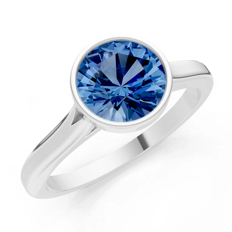 10k Yellow Gold Lab Grown Diamond Round Bezel Set Solitaire Ring