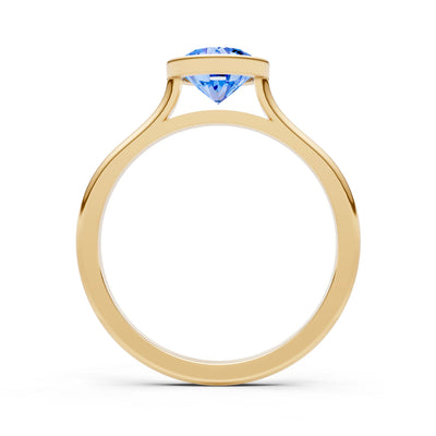 10k Yellow Gold Lab Grown Diamond Round Bezel Set Solitaire Ring