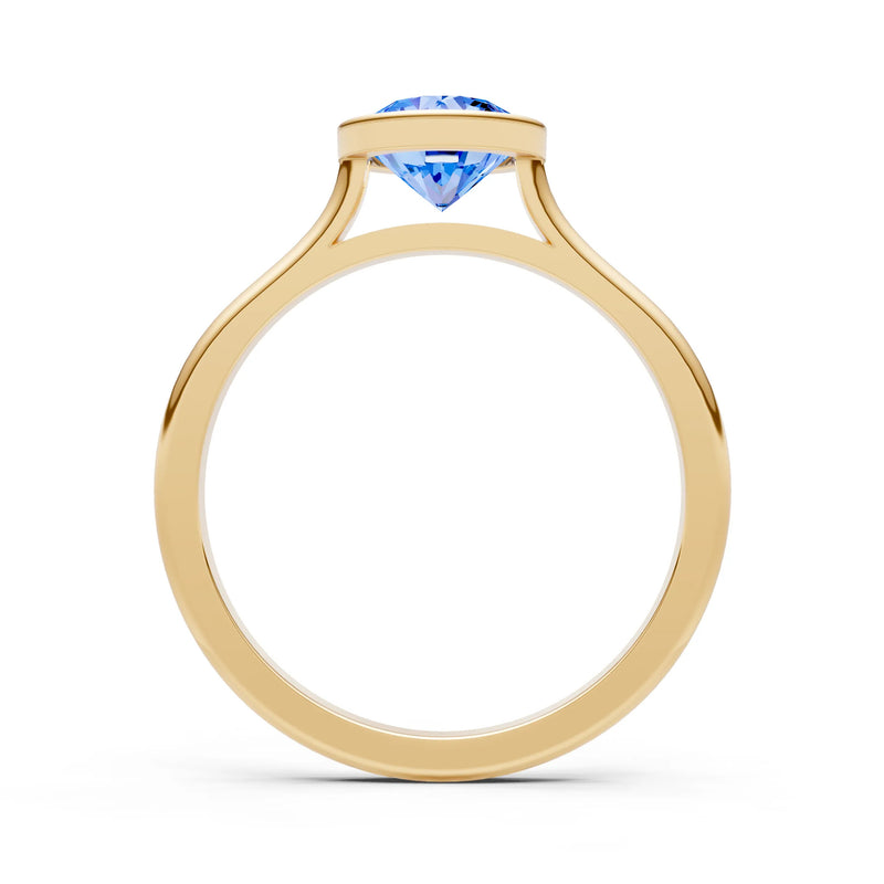 10k Yellow Gold Lab Grown Diamond Round Bezel Set Solitaire Ring