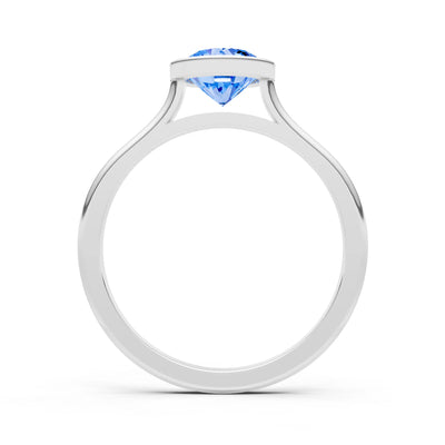 10k Yellow Gold Lab Grown Diamond Round Bezel Set Solitaire Ring