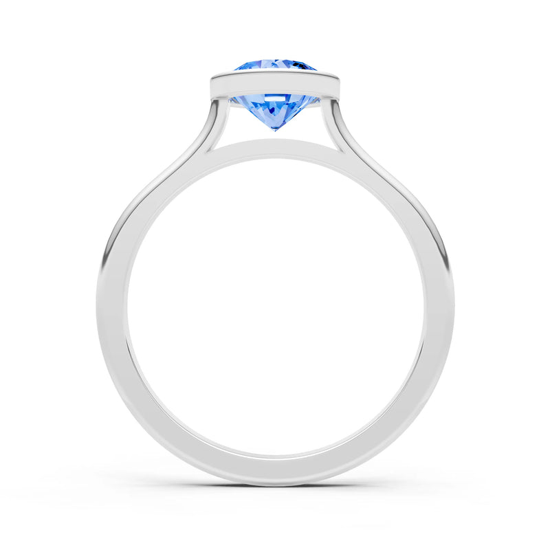 10k Yellow Gold Lab Grown Diamond Round Bezel Set Solitaire Ring