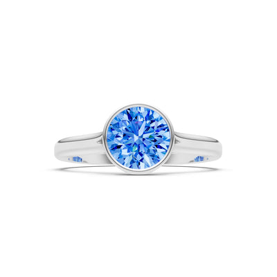 10k Yellow Gold Lab Grown Diamond Round Bezel Set Solitaire Ring