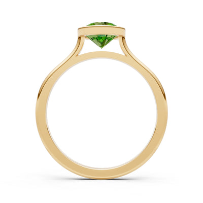 10k Yellow Gold Lab Grown Diamond Round Bezel Set Solitaire Ring