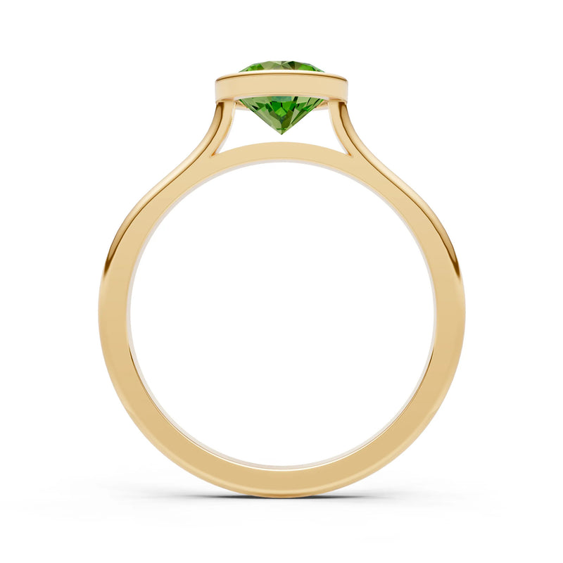 10k Yellow Gold Lab Grown Diamond Round Bezel Set Solitaire Ring