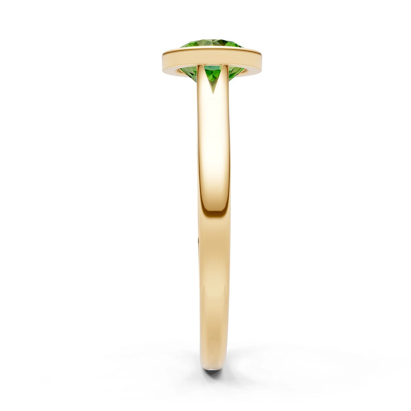 10k Yellow Gold Lab Grown Diamond Round Bezel Set Solitaire Ring
