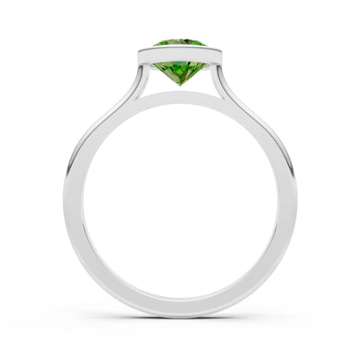 10k Yellow Gold Lab Grown Diamond Round Bezel Set Solitaire Ring