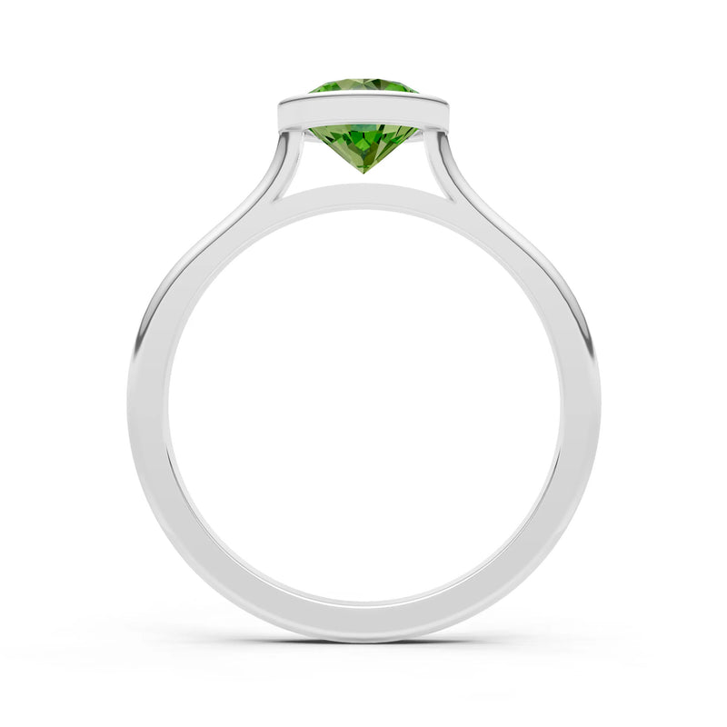 10k Yellow Gold Lab Grown Diamond Round Bezel Set Solitaire Ring