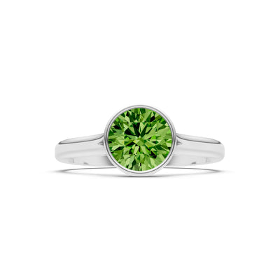 10k Yellow Gold Lab Grown Diamond Round Bezel Set Solitaire Ring