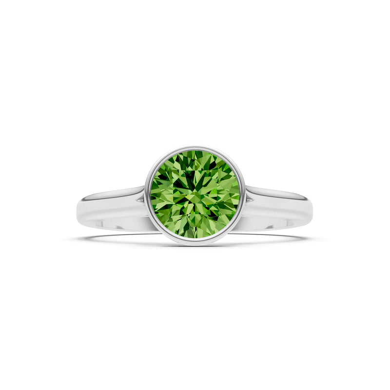 10k Yellow Gold Lab Grown Diamond Round Bezel Set Solitaire Ring