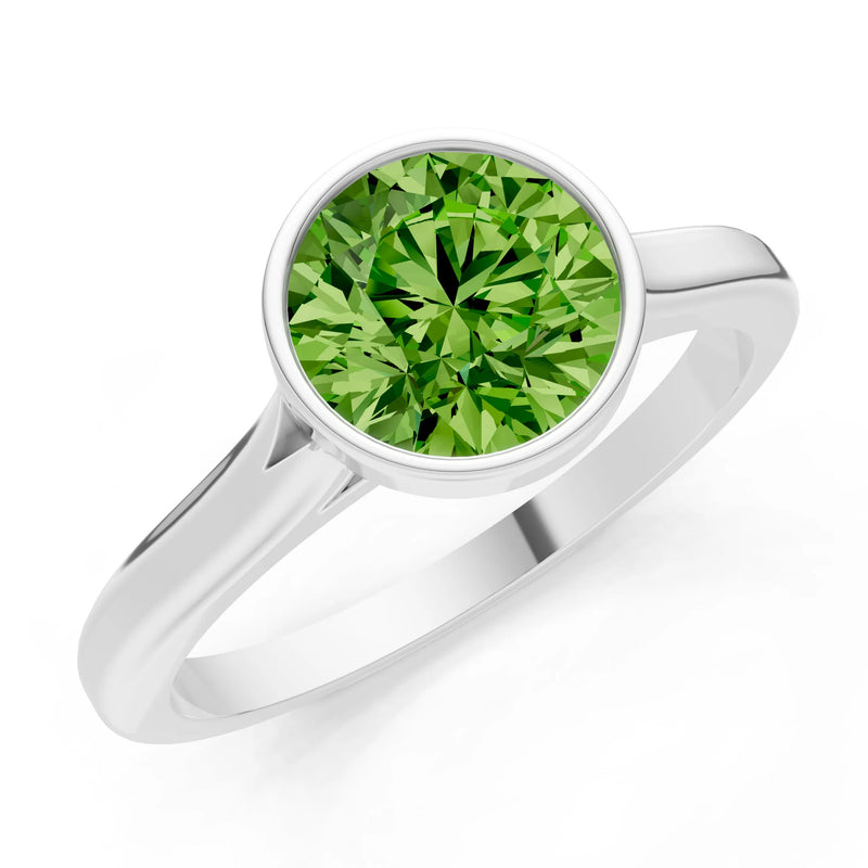 10k Yellow Gold Lab Grown Diamond Round Bezel Set Solitaire Ring