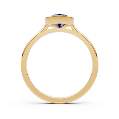 Solid Gold Oval Gemstone Engagement Ring