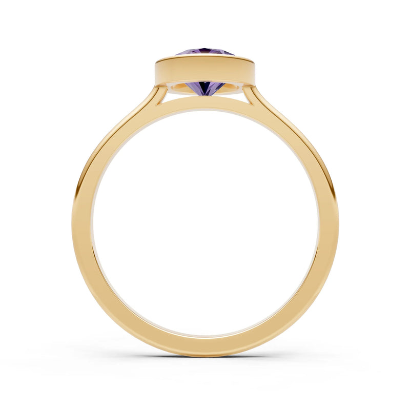 Solid Gold Oval Gemstone Engagement Ring
