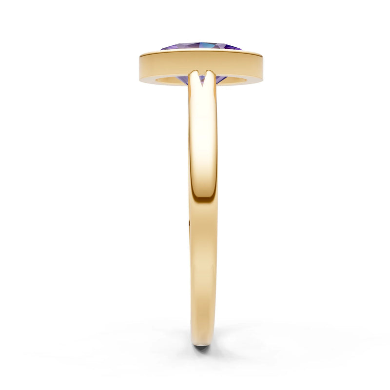 Solid Gold Oval Gemstone Engagement Ring