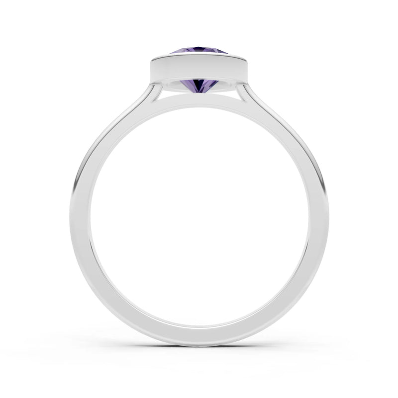 Solid Gold Oval Gemstone Engagement Ring
