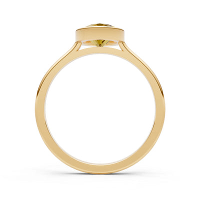 Solid Gold Oval Gemstone Engagement Ring