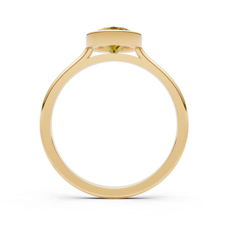 Solid Gold Oval Gemstone Engagement Ring