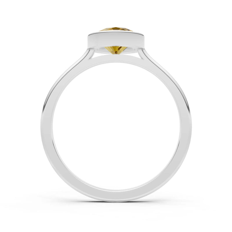 Solid Gold Oval Gemstone Engagement Ring