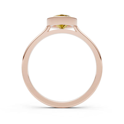 Citrine Oval Shape Bezel Set Solitaire Ring