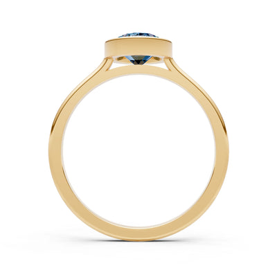 Solid Gold Oval Gemstone Engagement Ring