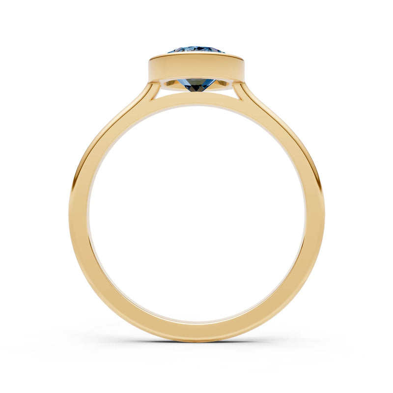 Solid Gold Oval Gemstone Engagement Ring
