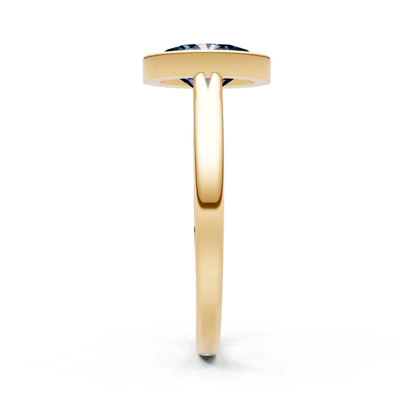 Solid Gold Oval Gemstone Engagement Ring