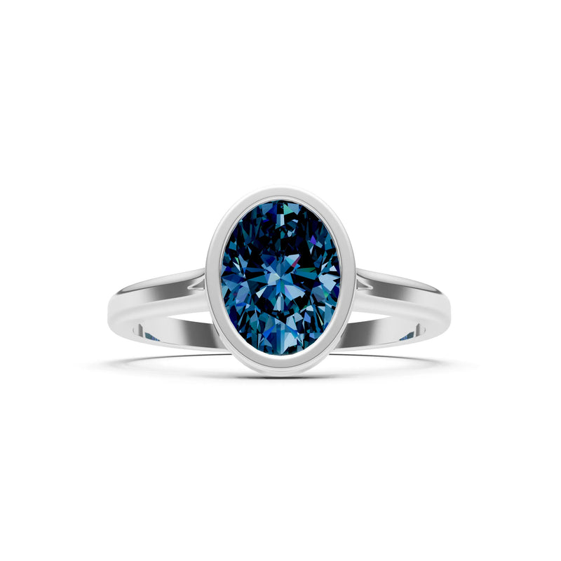 Solid Gold Oval Gemstone Engagement Ring