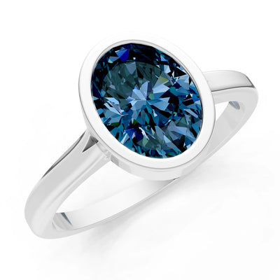 Solid Gold Oval Gemstone Engagement Ring