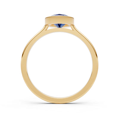 Solid Gold Oval Gemstone Engagement Ring