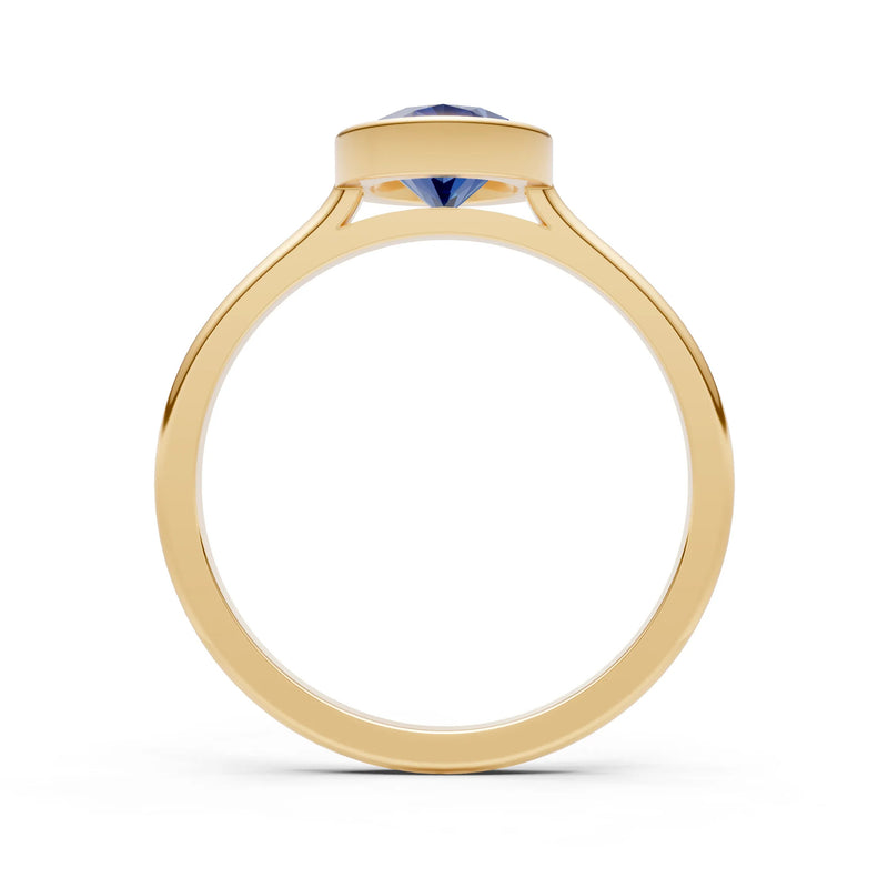 Solid Gold Oval Gemstone Engagement Ring