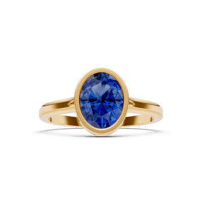 Solid Gold Oval Gemstone Engagement Ring