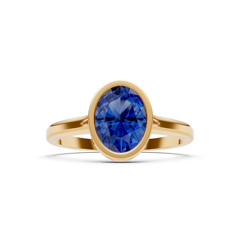 Solid Gold Oval Gemstone Engagement Ring
