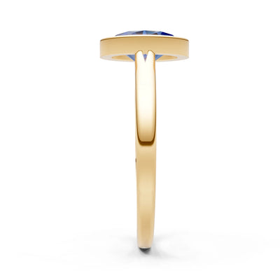 Solid Gold Oval Gemstone Engagement Ring