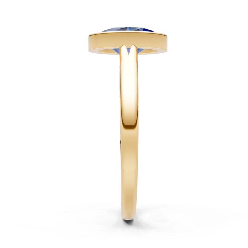 Solid Gold Oval Gemstone Engagement Ring