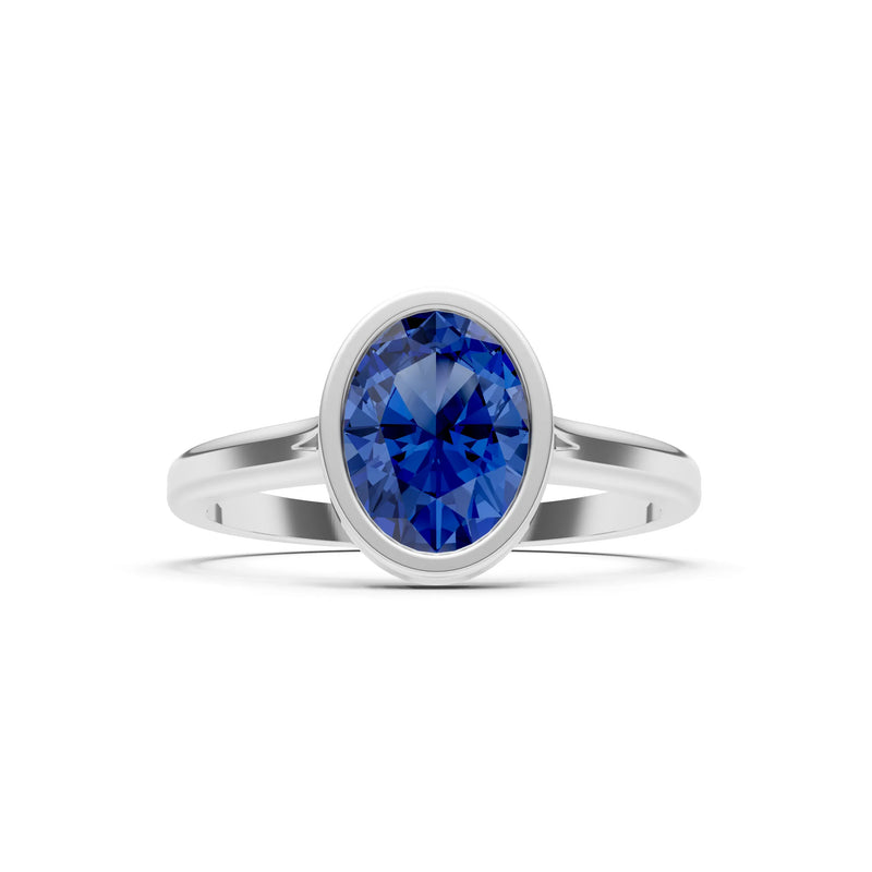 Solid Gold Oval Gemstone Engagement Ring