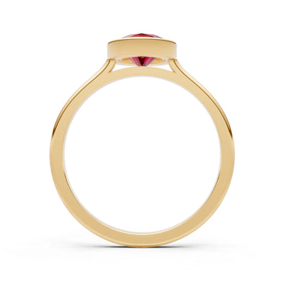 Solid Gold Oval Gemstone Engagement Ring