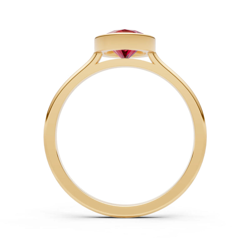 Solid Gold Oval Gemstone Engagement Ring