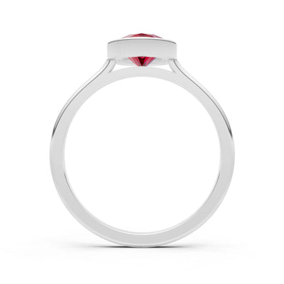 Solid Gold Oval Gemstone Engagement Ring