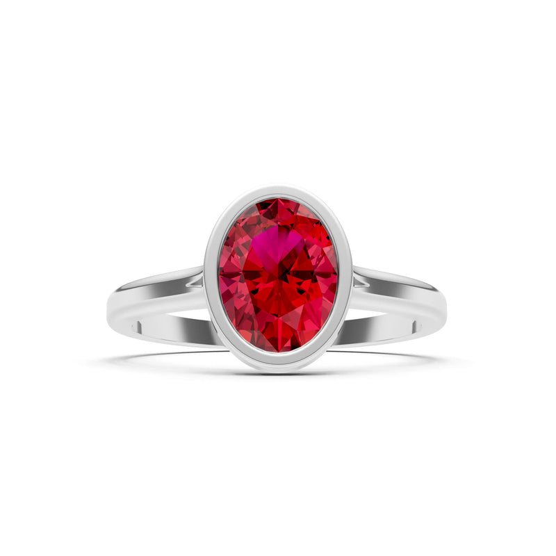 Solid Gold Oval Gemstone Engagement Ring