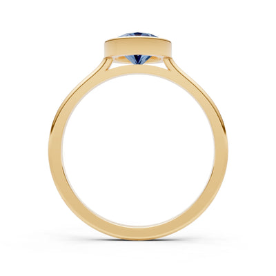 Solid Gold Oval Gemstone Engagement Ring
