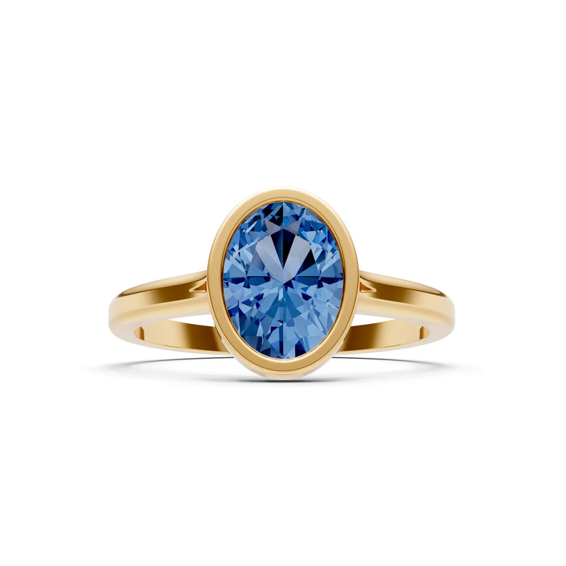 Solid Gold Oval Gemstone Engagement Ring