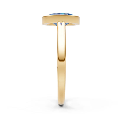 Solid Gold Oval Gemstone Engagement Ring