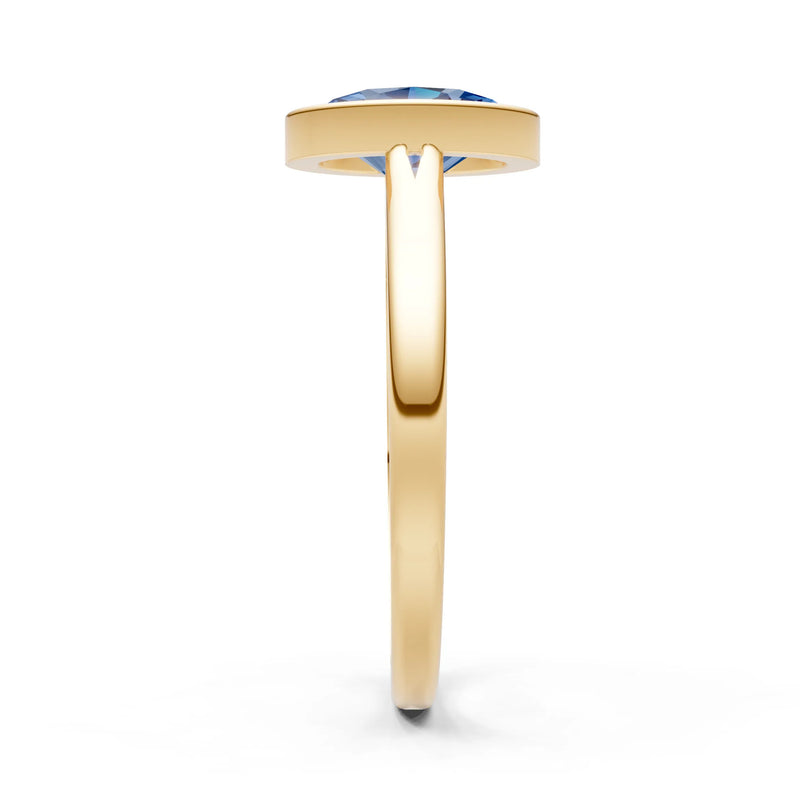 Solid Gold Oval Gemstone Engagement Ring