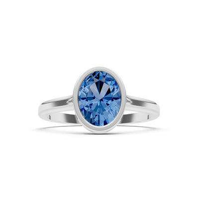 Solid Gold Oval Gemstone Engagement Ring