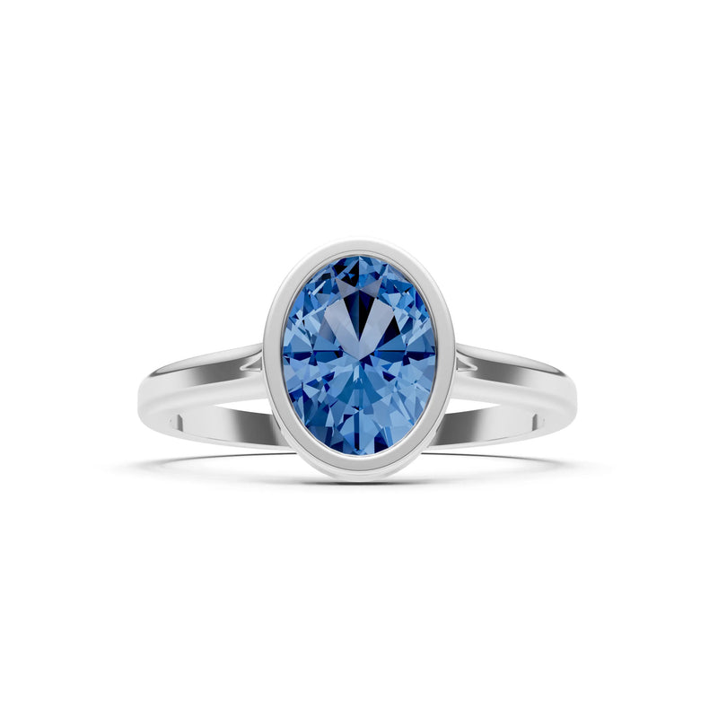 Solid Gold Oval Gemstone Engagement Ring
