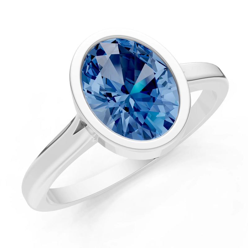 Solid Gold Oval Gemstone Engagement Ring