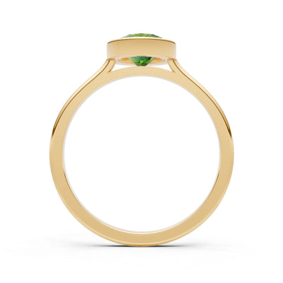 Solid Gold Oval Gemstone Engagement Ring