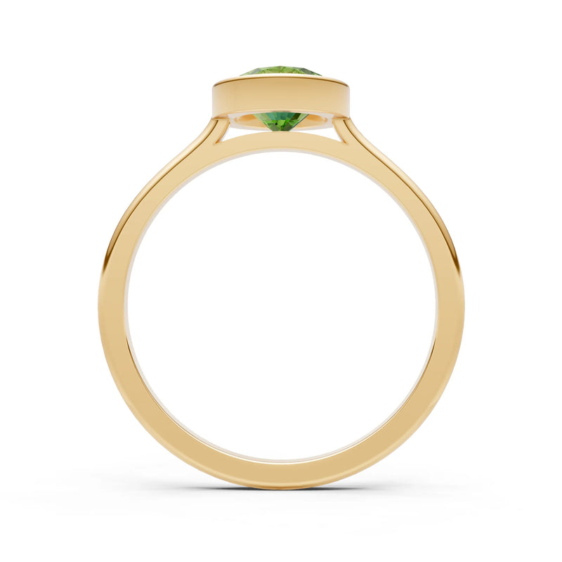 Solid Gold Oval Gemstone Engagement Ring