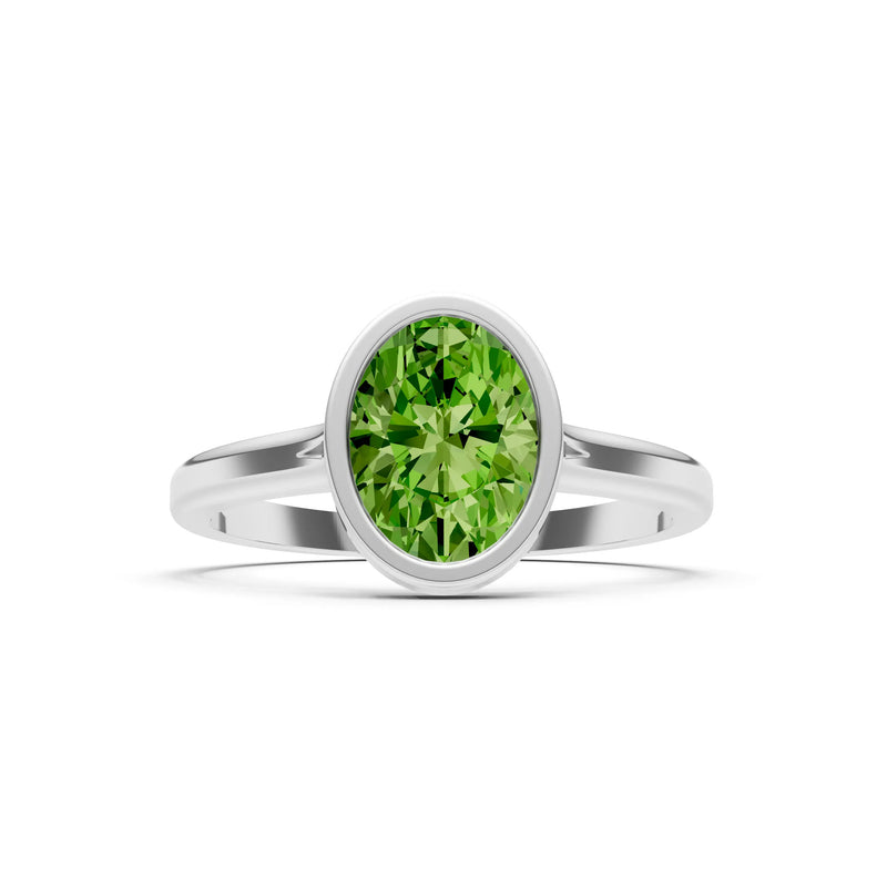 Solid Gold Oval Gemstone Engagement Ring