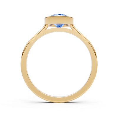 Solid Gold Oval Gemstone Engagement Ring