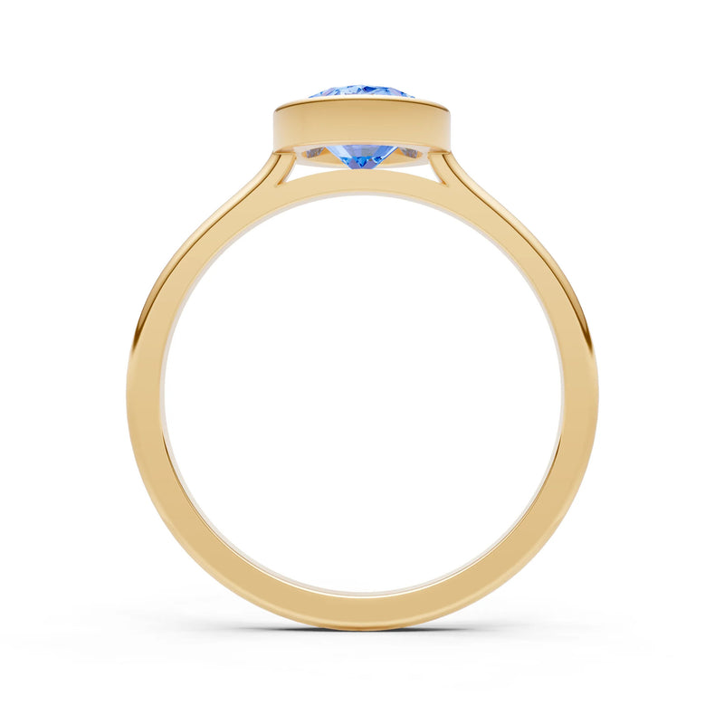 Solid Gold Oval Gemstone Engagement Ring